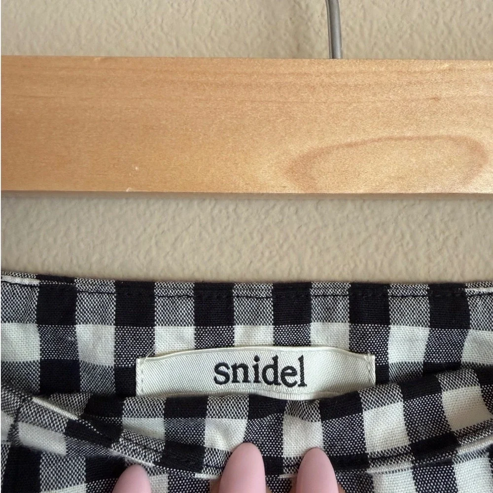Snidel‎ Black White Gingham Cotton Mini Skirt Womens Size 0